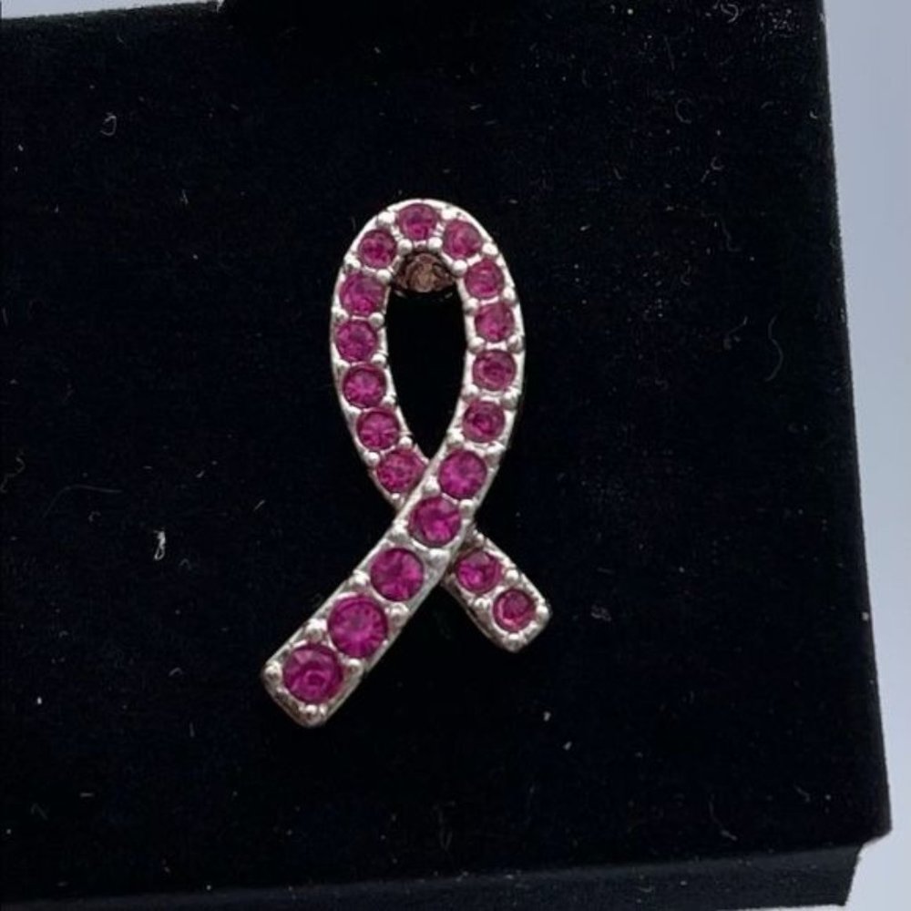 Avon Breast Cancer Pink Rhinestone Tack Pin NIB